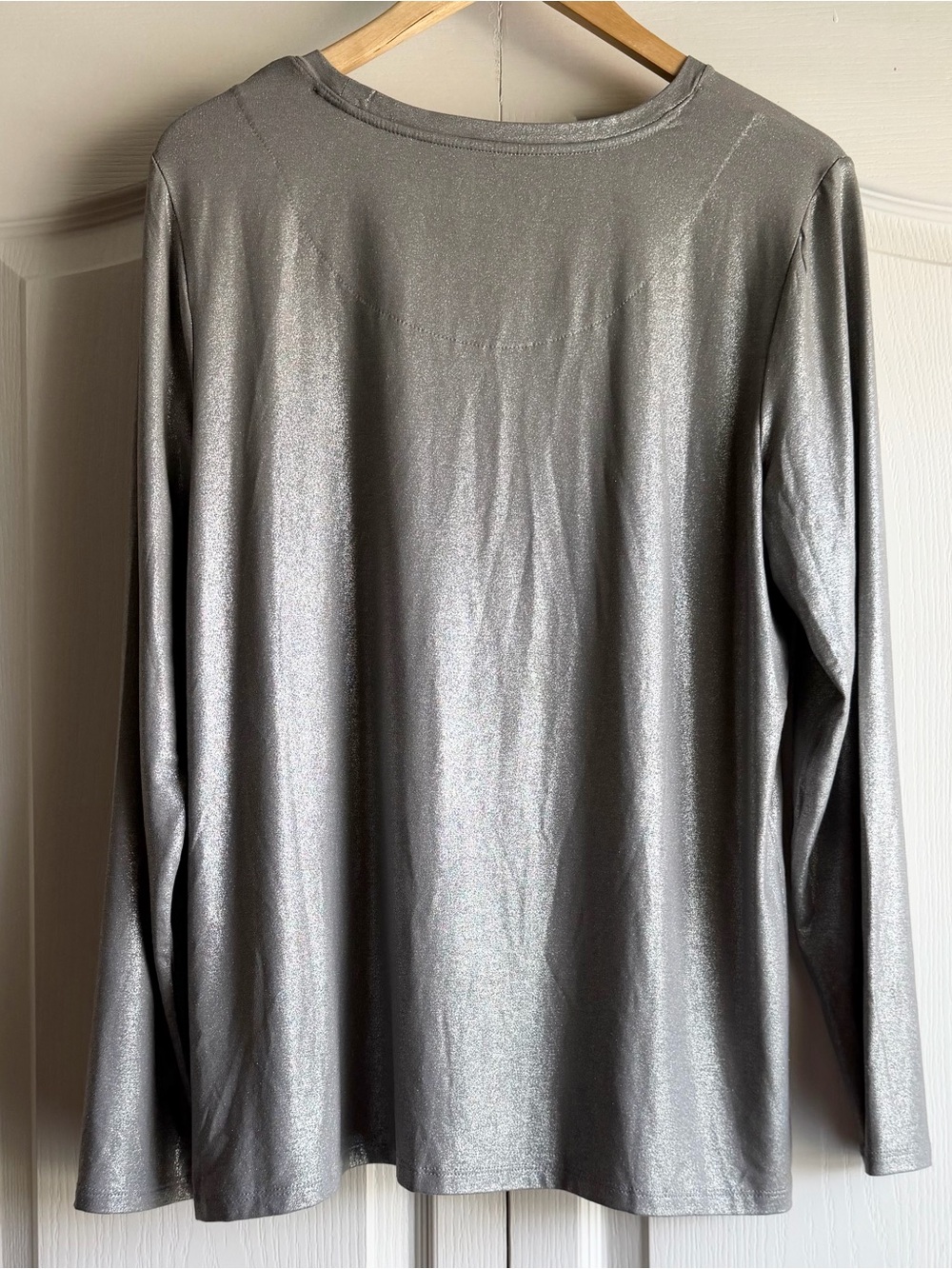 Chico’s Touch of Cool Foil Long Sleeve Layering Tee - Picture 6 of 8